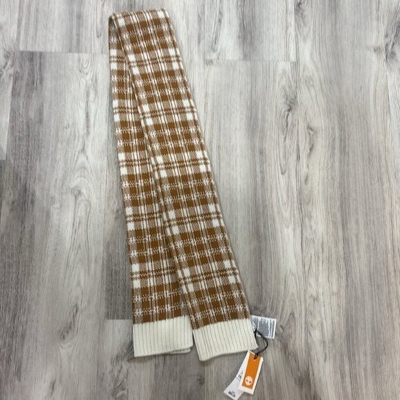 Timberland Women's  Plaid Tan Scarf NWT  10X 68 - Picture 2 of 4
